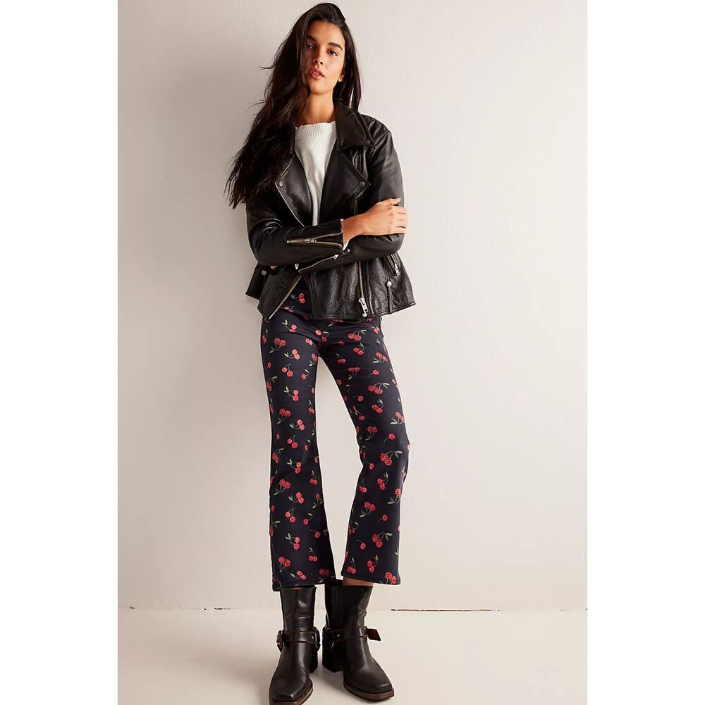 NWTs We The Free Cherry Print Flare Pants